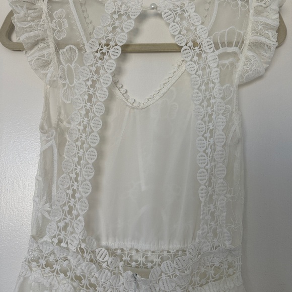 For Love and  Lemons bridal shower or wedding dress, white lace, bridal gown, S - Picture 11 of 13